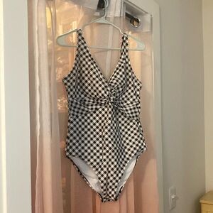 Black and White Gingham Swimsuit